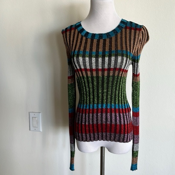 Missoni Metallic Multicolor Striped Knit Top - Picture 2 of 2